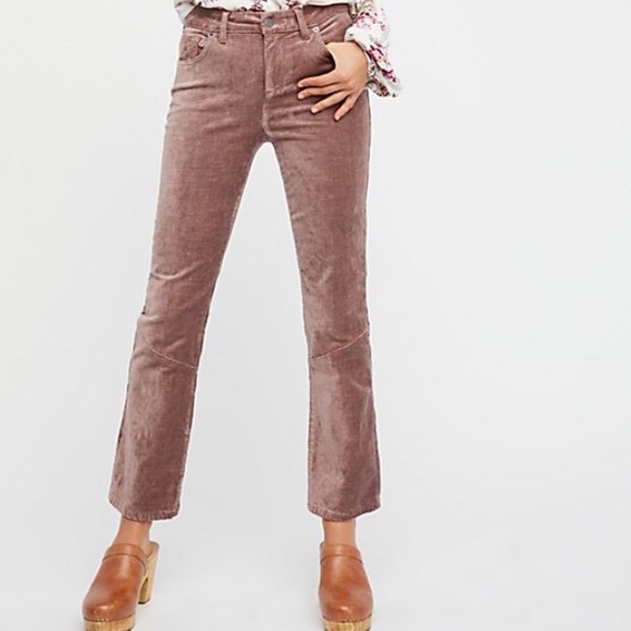FREE PEOPLE Velvet Cropped Flare Jeans - Picture 5 of 8